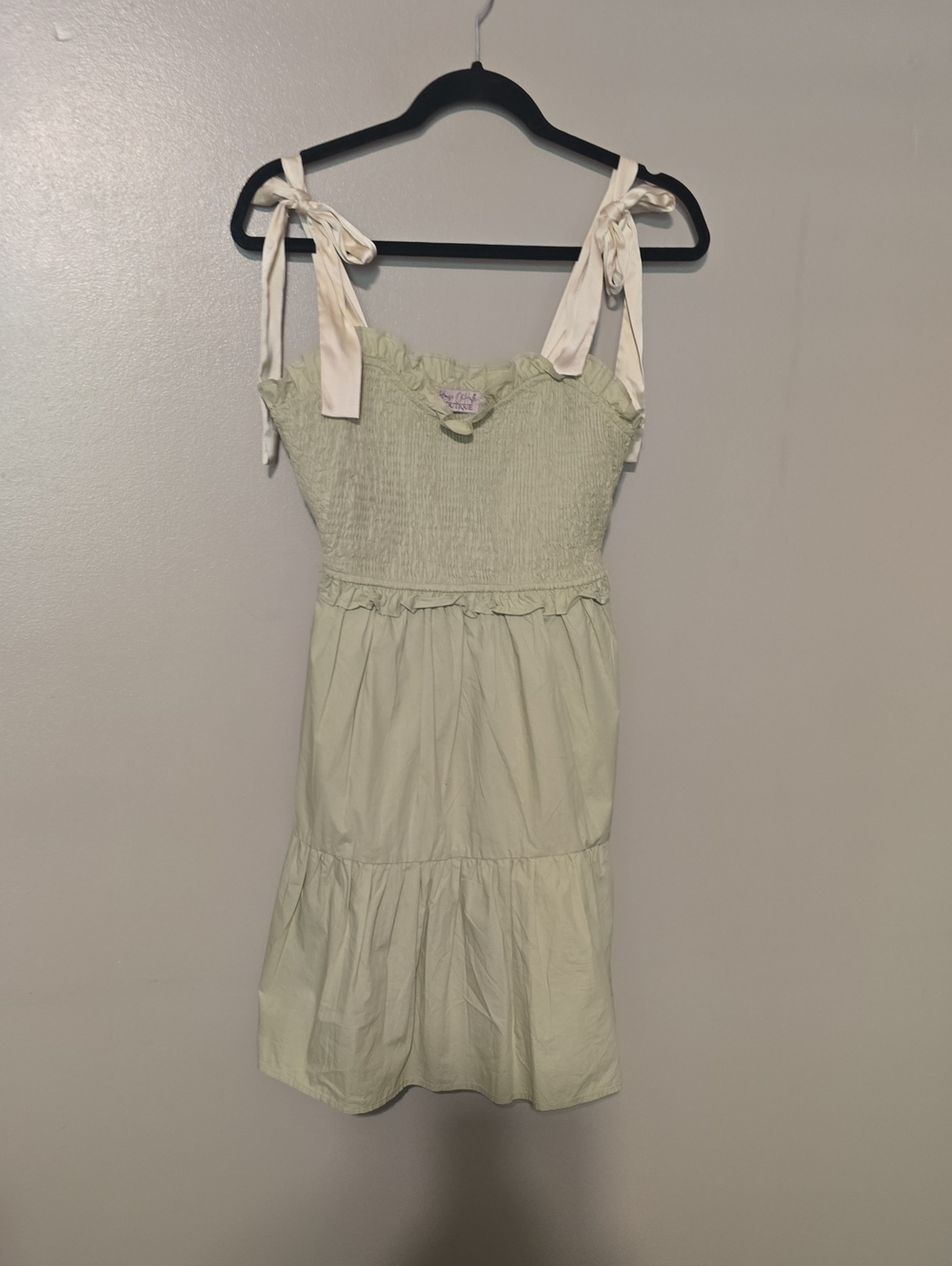 House Of Halle Boutique Smocked Mini Dress Green Womens Size Large